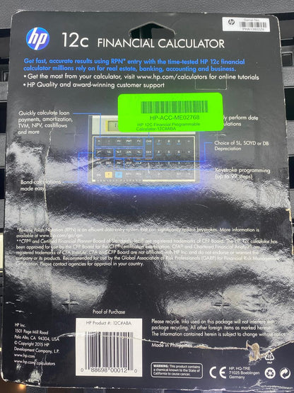 Calculadora Financiera HP Hewlett Packard 12C con empaque